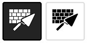 砖块和砂浆图标上的黑色按钮与白色滚动