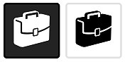 公文包图标上的黑色按钮与白色翻转