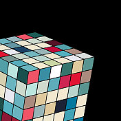 矢量三维彩色立方体模型图案的设计