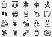 啤酒，啤酒厂，啤酒瓶，玻璃，桶，六罐装，桶，马克杯，倒啤酒从Tap到玻璃像素完美图标