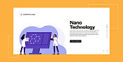 纳米技术概念矢量插图网站横幅，广告和营销材料，在线广告，商业演示等。