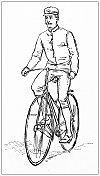 加拿大蒙特利尔的古董插图:自行车