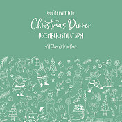 涂鸦圣诞卡片模板