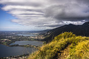 莱科市的山径和湖泊全景