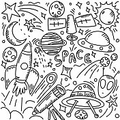 空间相关可爱涂鸦插图 空间相关可爱涂鸦插图