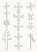 纹章、木刻中的十字形状，出版于1893年