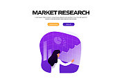 市场研究概念矢量插图网站横幅，广告和营销材料，在线广告，业务演示等。
