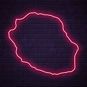 团圆地图-发光的霓虹灯在砖墙的背景 团圆地图-发光的霓虹灯在砖墙的背景