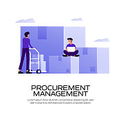 采购管理概念矢量插图网站横幅，广告和营销材料，在线广告，业务演示等。