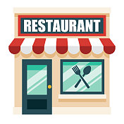 透明背景下的餐厅