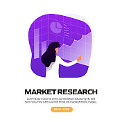 市场研究概念矢量插图网站横幅，广告和营销材料，在线广告，业务演示等。