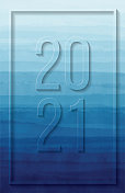 抽象假日背景2021年日历封面新年水彩贺卡插图