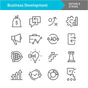 业务发展图标-线系列-可编辑的笔画 业务发展图标-线系列-可编辑的笔画