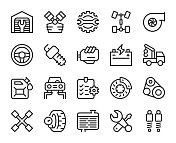 汽车维修店-线图标