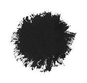 撕破的蓬松的羊毛绞-圆形的黑色物体在白色的背景与可见的厚层油漆-抽象的矢量插图-语音气泡不均匀尖锐的边缘由数千条线组成
