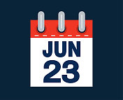 这个月的日历日期是6月23日