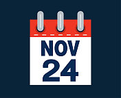 这个月的日历日期是11月24日