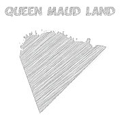 莫德女王的土地地图手绘在白色的背景