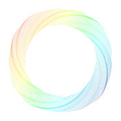 扭曲的圆形形状由彩虹色的线 扭曲的圆形形状由彩虹色的线