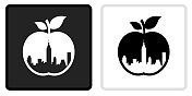 大苹果图标上的黑色按钮与白色翻转