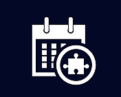 日历显示的日子与拼图块在一个圆圈 日历显示的日子与拼图块在一个圆圈