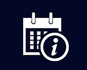 用字母I或信息符号在一个圆圈中显示月的天数的日历