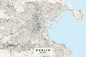 都柏林，爱尔兰矢量地图