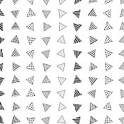 填充三角形图案在白色列，随机旋转