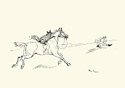 狐狸和马背追赶猎人，维多利亚时代