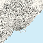 多伦多，安大略省，加拿大矢量地图