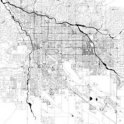 亚利桑那州图森矢量地图