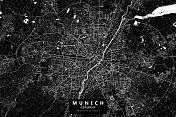 慕尼黑，德国矢量地图