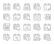 日历-细线图标 日历-细线图标