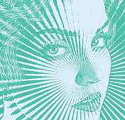 女人的眼睛和脸的特写 女人的眼睛和脸的特写