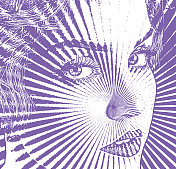 女人的眼睛和脸的特写 女人的眼睛和脸的特写