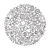 缝纫和针线活-线图标 缝纫和针线活-线图标