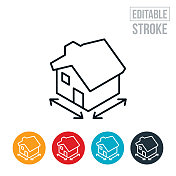 家居设计细线图标-可编辑的笔触