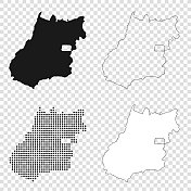 戈亚斯地图设计-黑色，轮廓，马赛克和白色