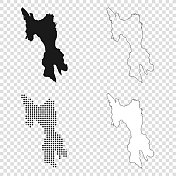 莱特地图的设计-黑色，轮廓，马赛克和白色