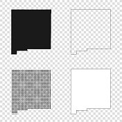 新墨西哥地图设计-黑色，轮廓，马赛克和白色