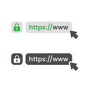 网页图标和地址栏矢量设计的白色背景。