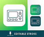 家用效率温控器细线图标设置-可编辑的行程 家用效率温控器细线图标设置-可编辑的行程