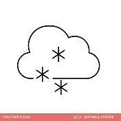 雪-天气细线图标 雪-天气细线图标