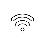 Wifi线矢量图标。可编辑的中风。像素完美。移动和网络。