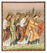 亨利二世的福音书，展示了他的帝国在10世纪的4个国家