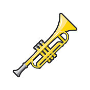 全彩小号音乐乐器图标