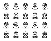 地图引脚设置3 -粗体线图标 地图引脚设置3 -粗体线图标