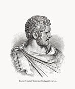 罗马皇帝卡拉卡拉(1888 -217),木刻,1893年出版 罗马皇帝卡拉卡拉(1888 -217),木刻,1893年出版