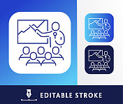 业务团队会议会议用演讲者细线风格-可编辑笔触 业务团队会议会议用演讲者细线风格-可编辑笔触