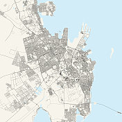 达曼，沙特阿拉伯矢量地图
